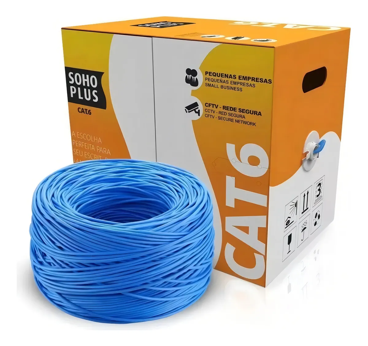 Cabo cat6 de cobre em caixa de 305 metros