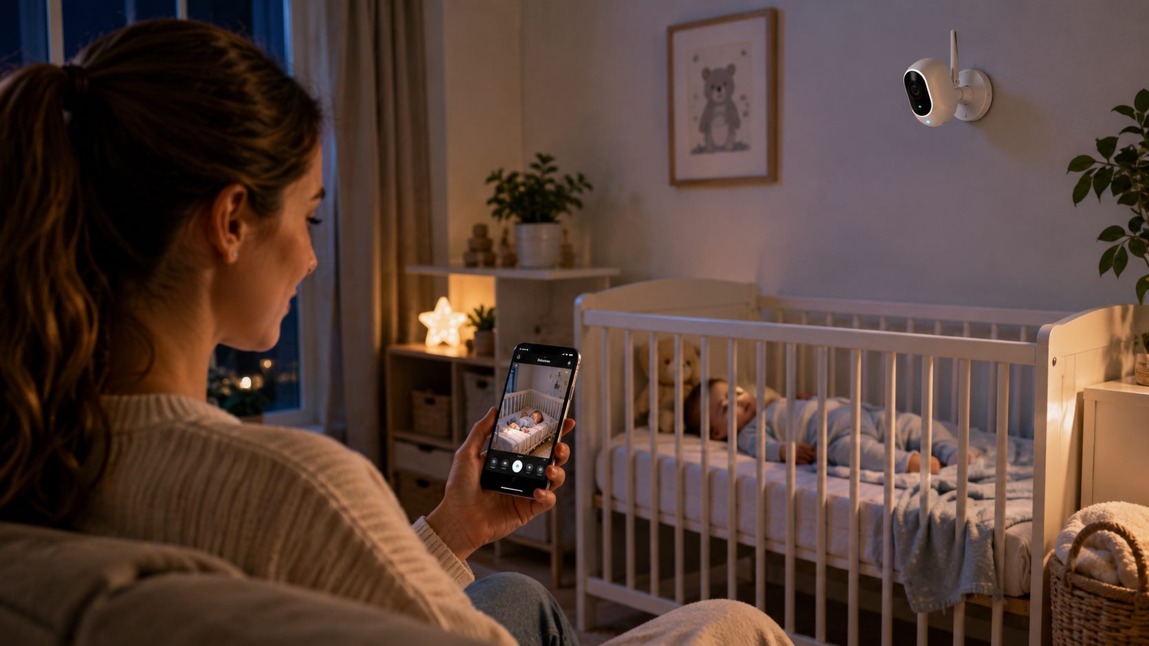 monitoramento do bebê pelo celular com câmera Wi-Fi