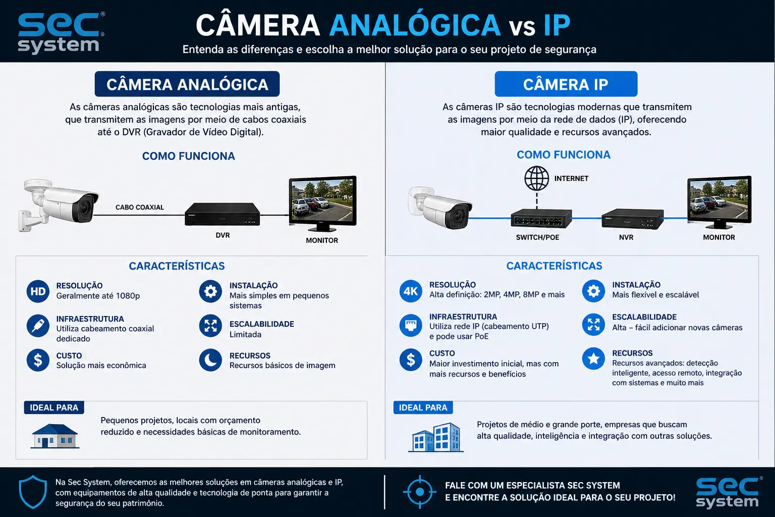 Projeto com câmeras IP para monitoramento