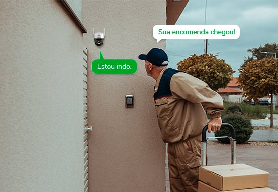 Áudio bidirecional da Intelbras VIPW 1300 Mini SD