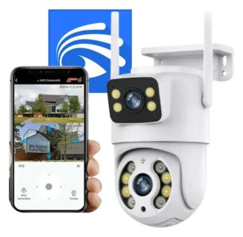 Câmera Dupla Segurança Wi-Fi IP Externa Lente 6MP App Yoosee