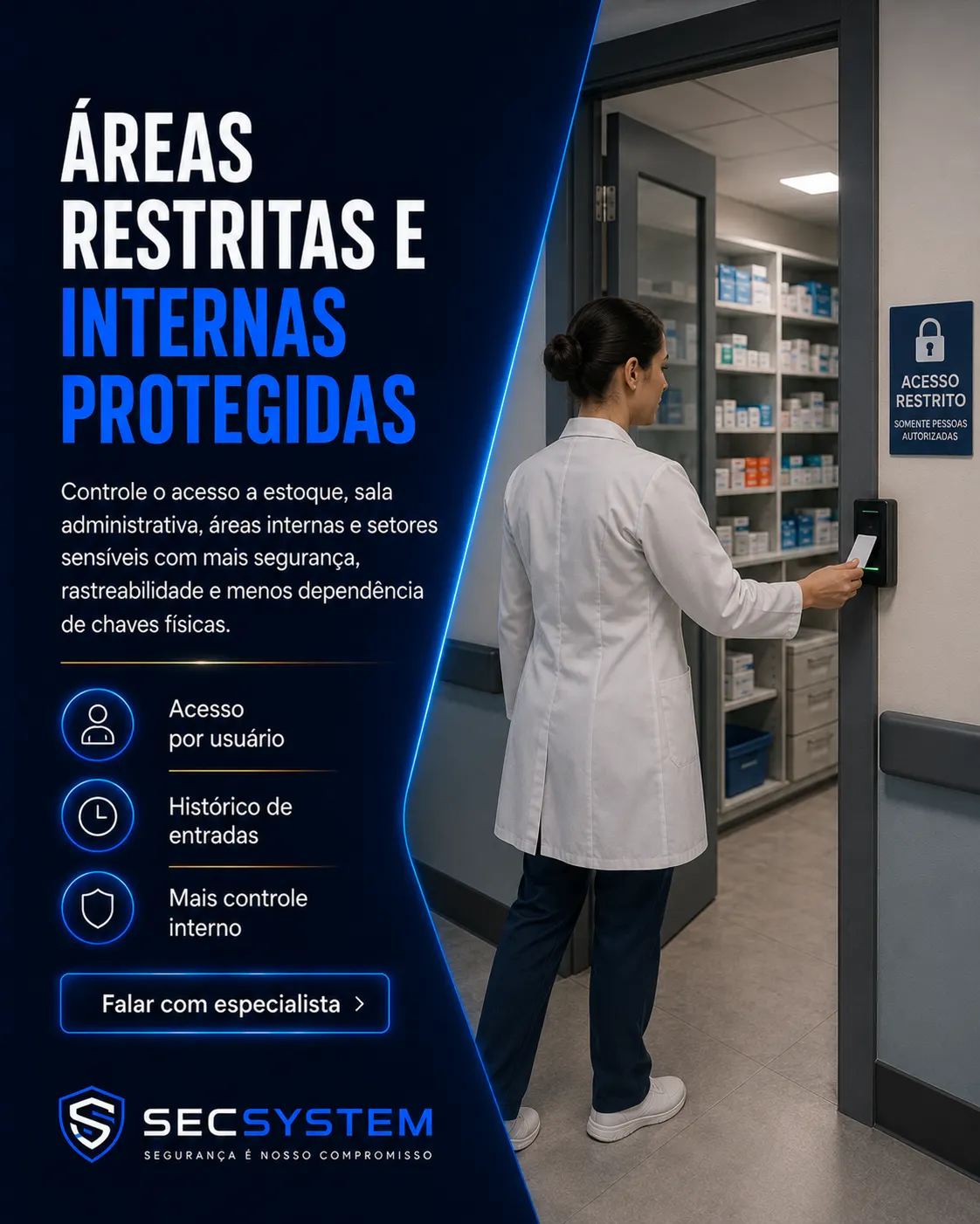 Controle de acesso para clínicas em áreas restritas
