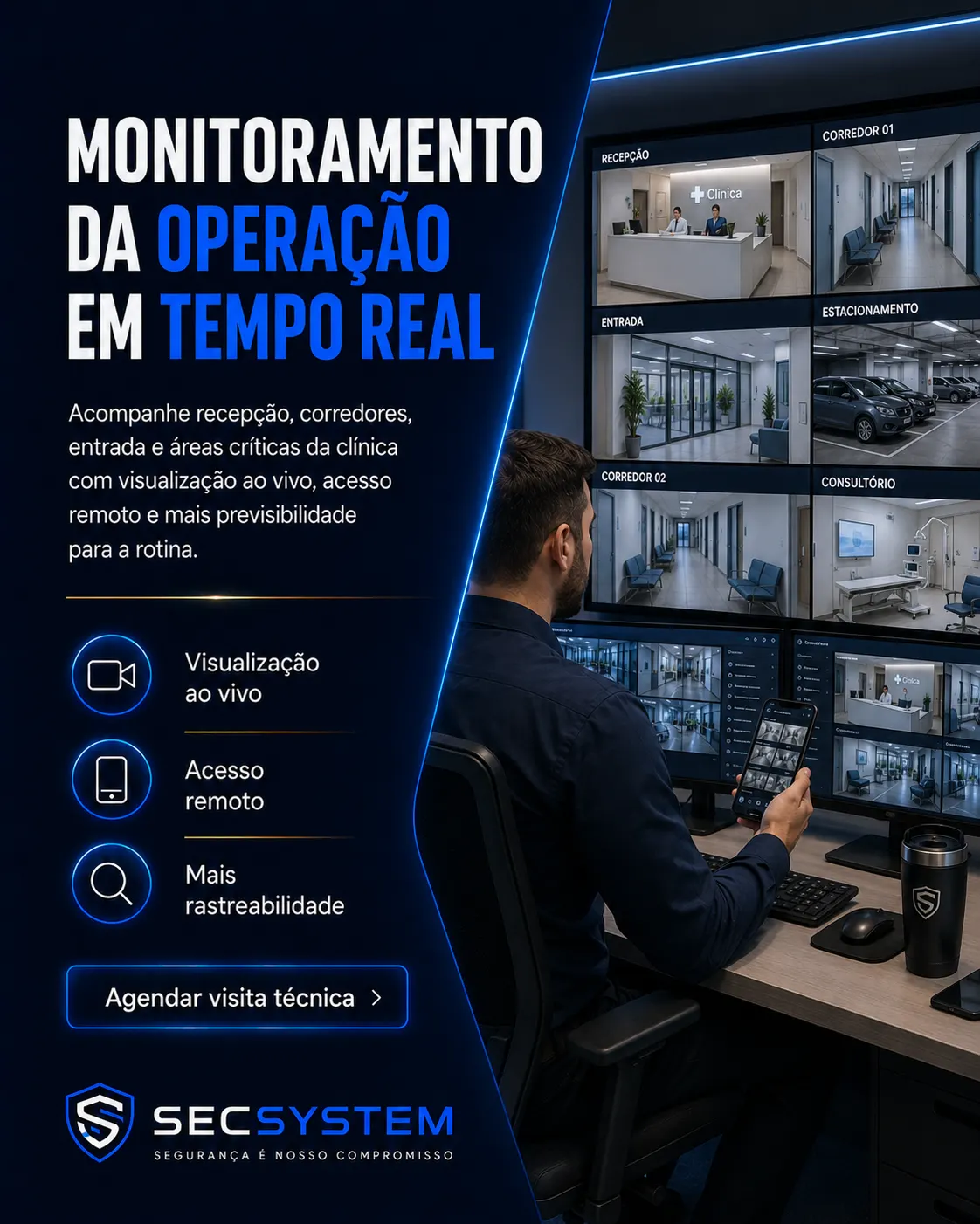 Monitoramento remoto para clínicas e consultórios