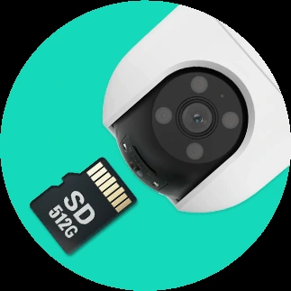 Câmera EZVIZ H8c Pro 3K compatível com cartão microSD de até 512 GB