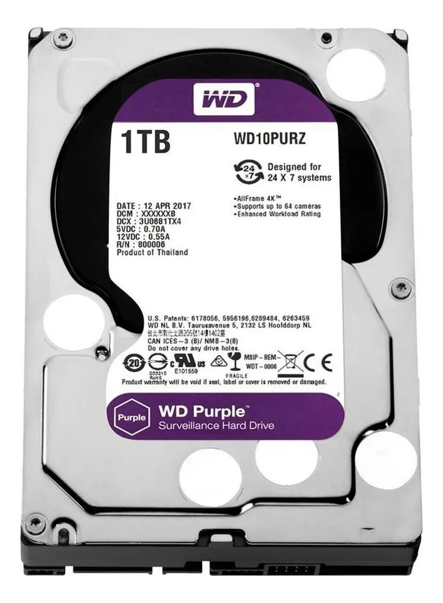 HD WD Purple 1 TB para CFTV