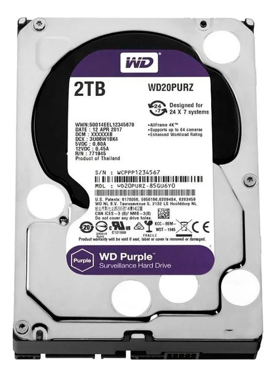 HD WD Purple 2 TB para CFTV