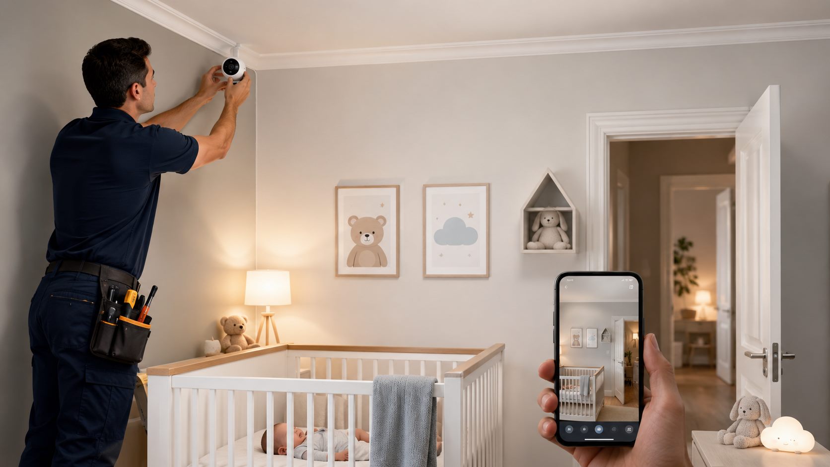 onde instalar câmera Wi-Fi no quarto do bebê