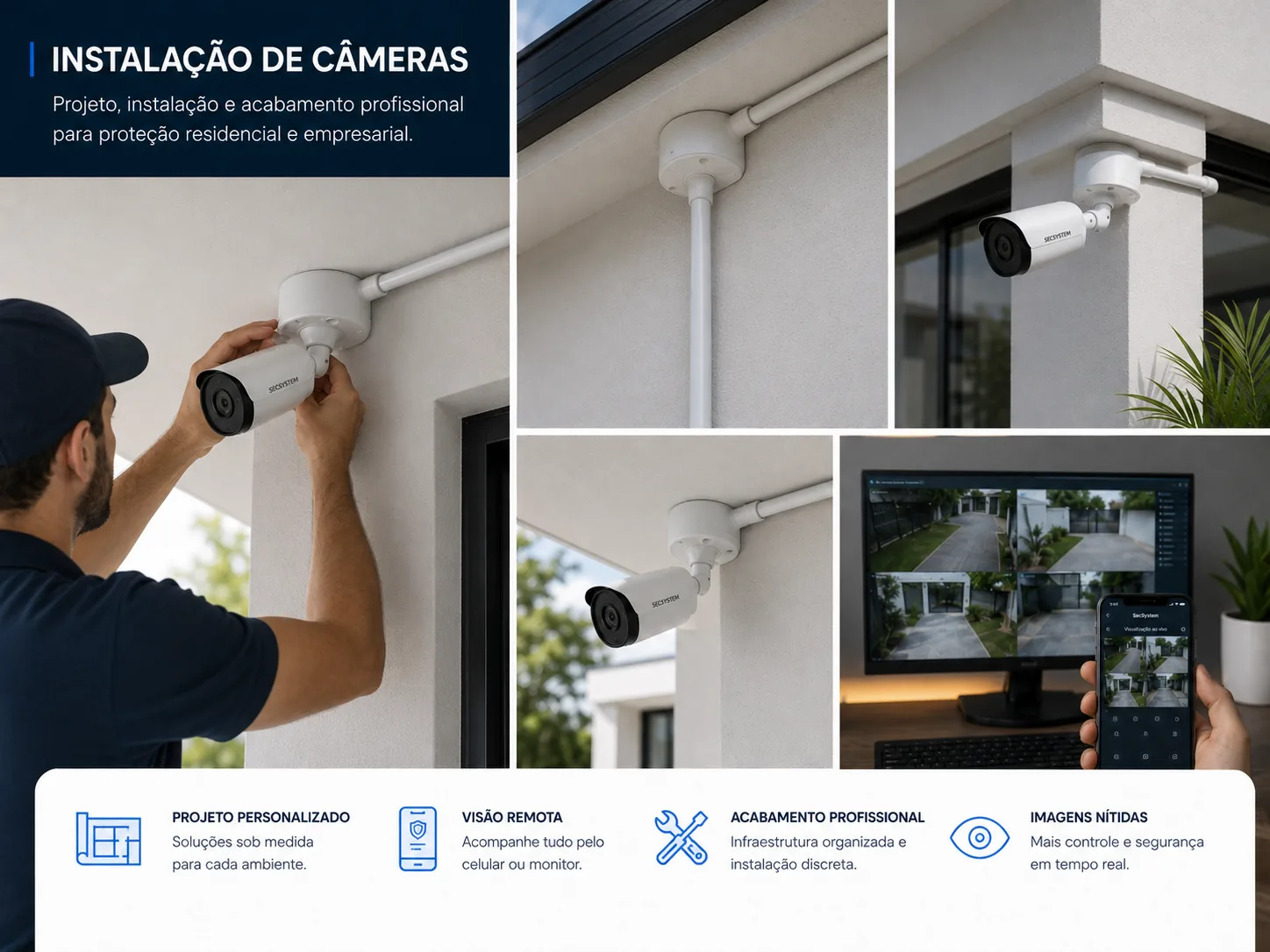 Instalação de câmeras de segurança em Americana com acesso remoto pelo celular