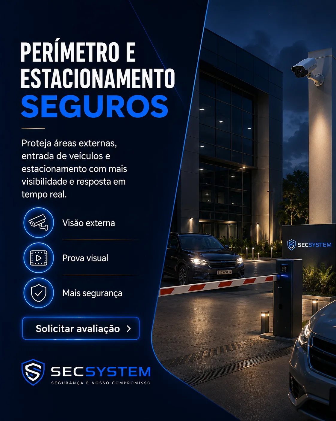 monitoramento de perímetro e estacionamento empresarial