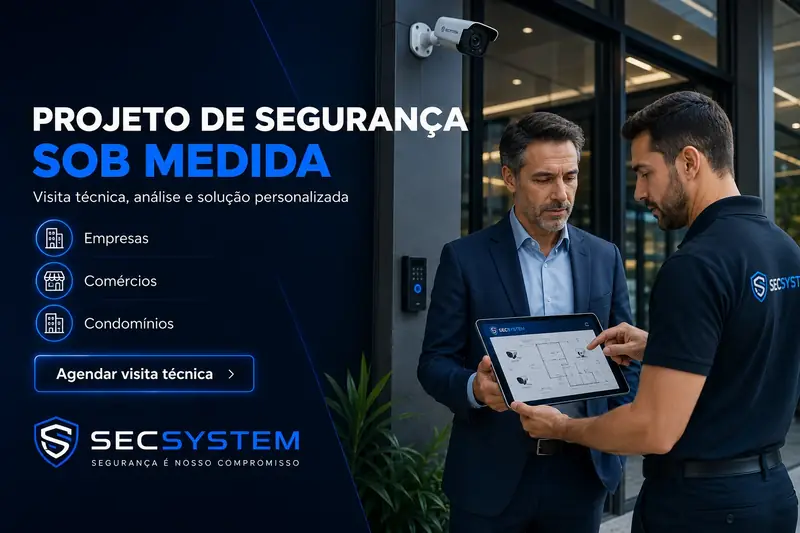 Projeto de segurança sob medida com visita técnica e análise da SecSystem