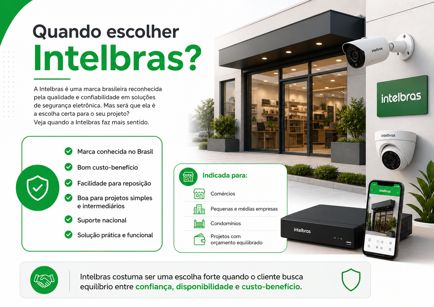 Quando escolher Intelbras em projeto de CFTV