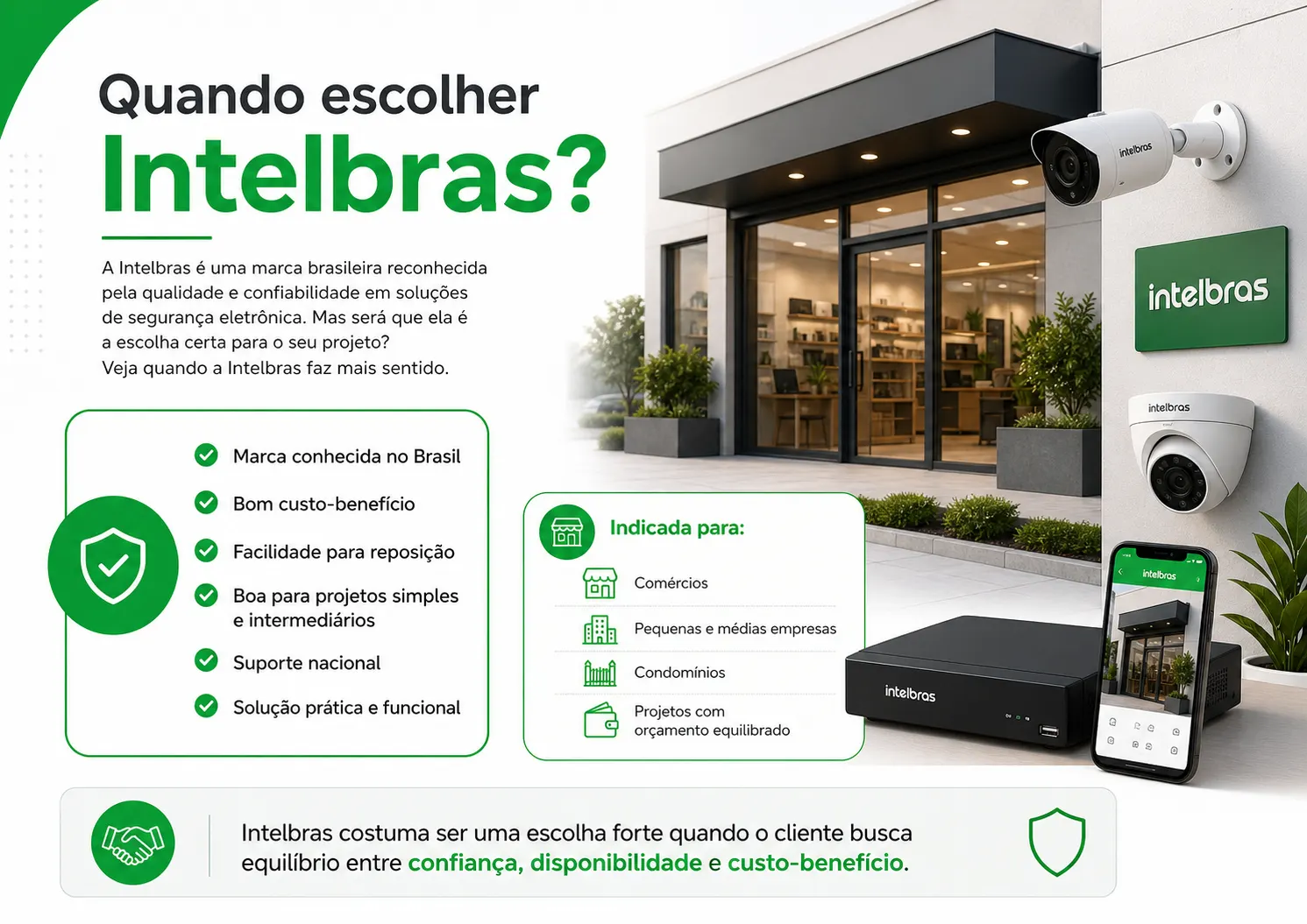 Câmera Intelbras para empresa e comércio em projeto de CFTV