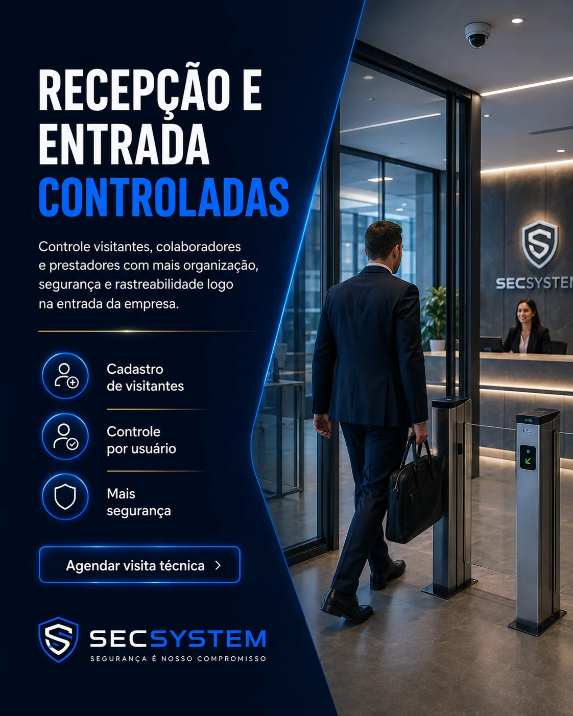 Recepção controlada em escritório