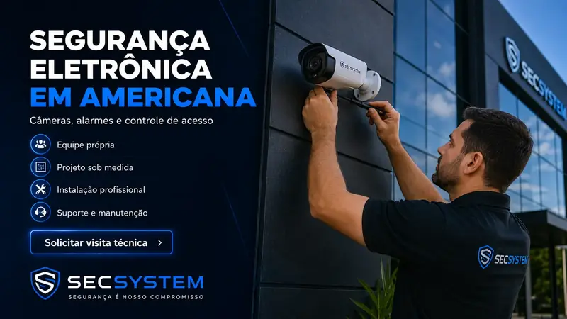 Segurança eletrônica em Americana para empresas e comércios com equipe própria da SecSystem