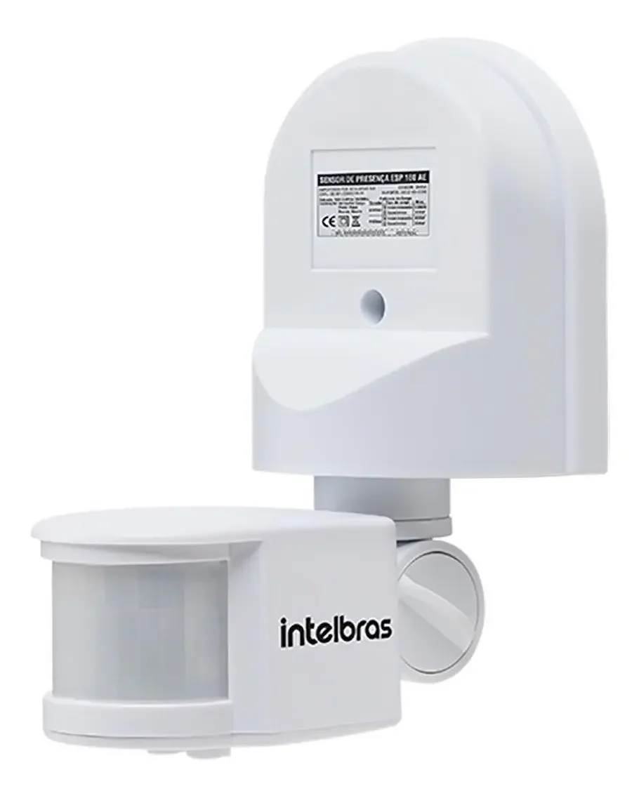 Sensor de presença Intelbras ESP 180 AE, modelo de parede com cabeça PIR articulada